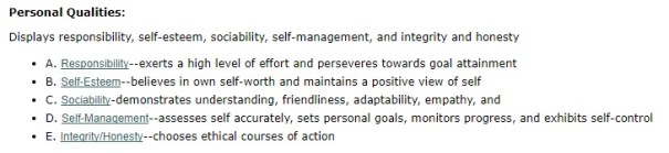 Personal Qualities