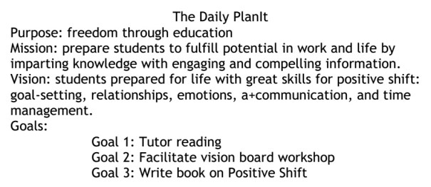 Purpose Planning Daily Planit